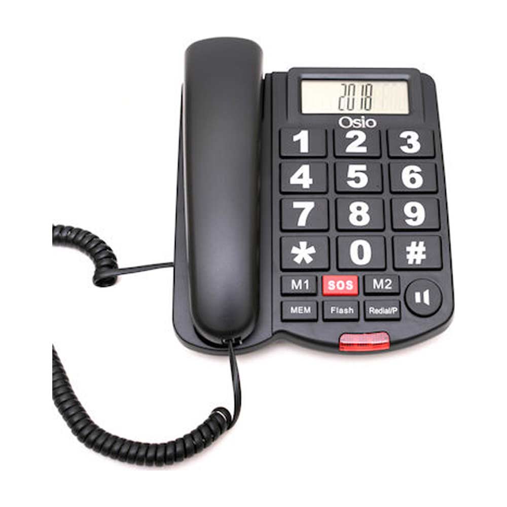 OSIO CORDED TELEPHONE BLACK