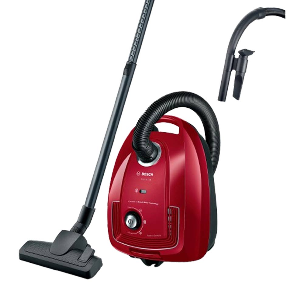 BOSCH CORDED VACUUM CLEANER WITH BAG RED