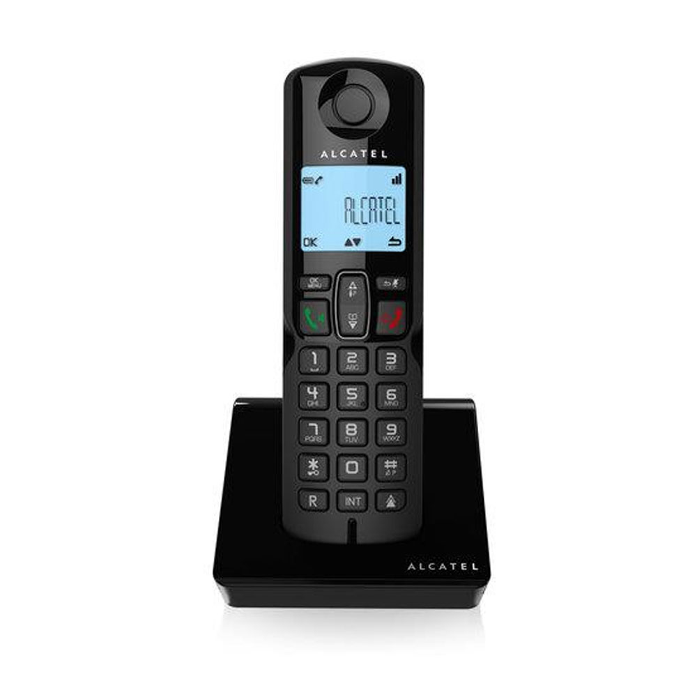 ALCATEL CORDLESS TELEPHONE BLACK WITH SPEAKER